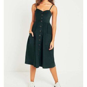 UO Emilia Corduroy Button-Down Midi Dress